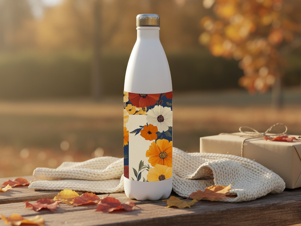 Wild Cosmos Stainless Steel Water Bottle Personalized for Meadow Trail Adventures