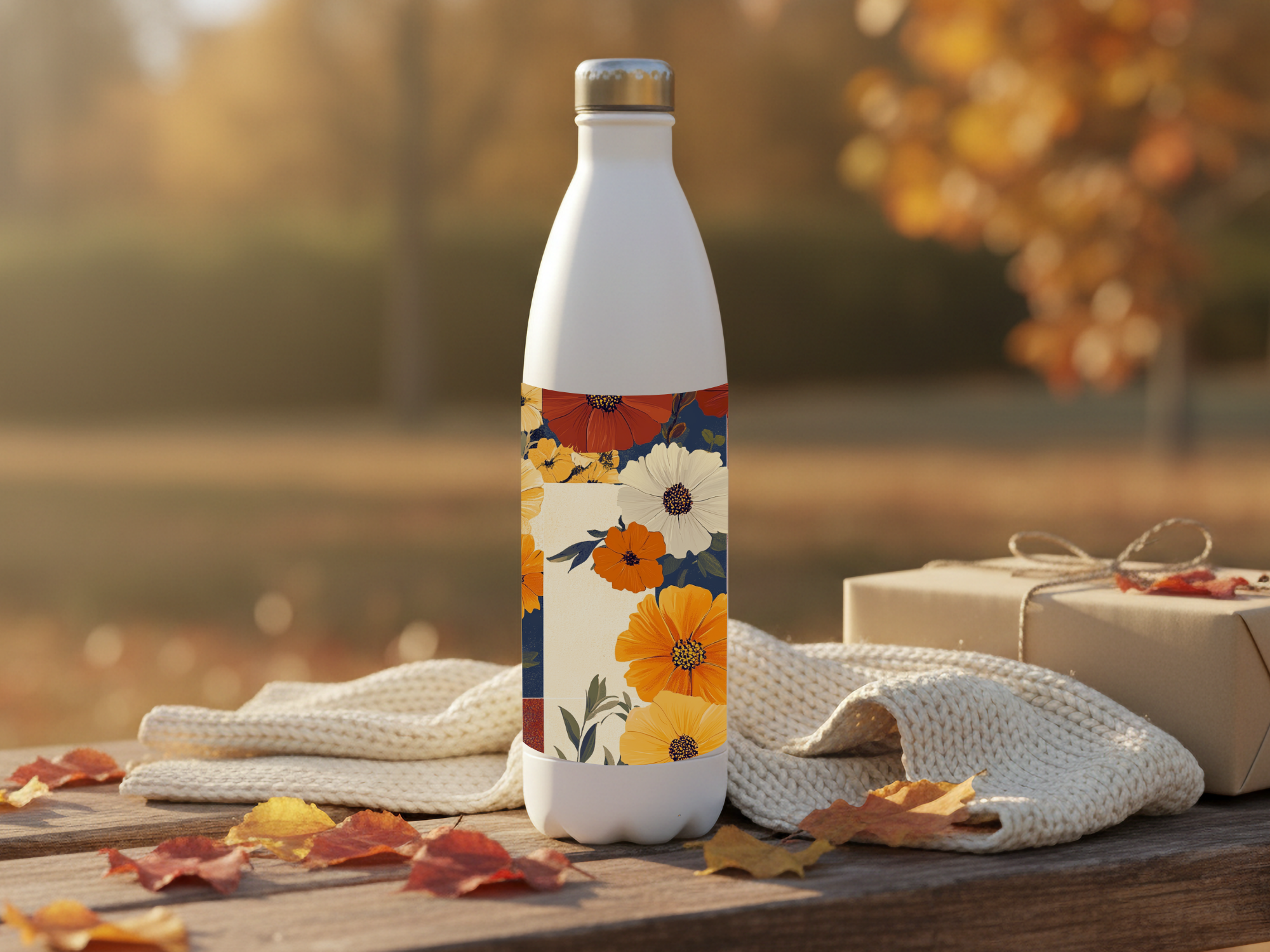 Wild Cosmos Stainless Steel Water Bottle Personalized for Meadow Trail Adventures