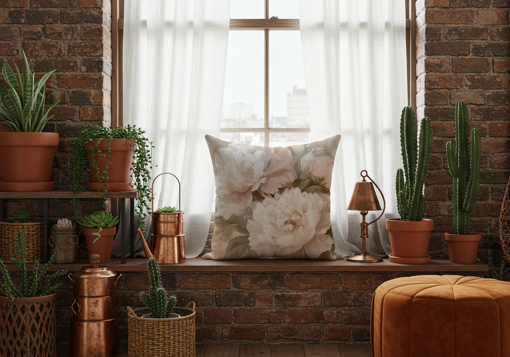 Personalized Peony Cottage Heirloom Cushion