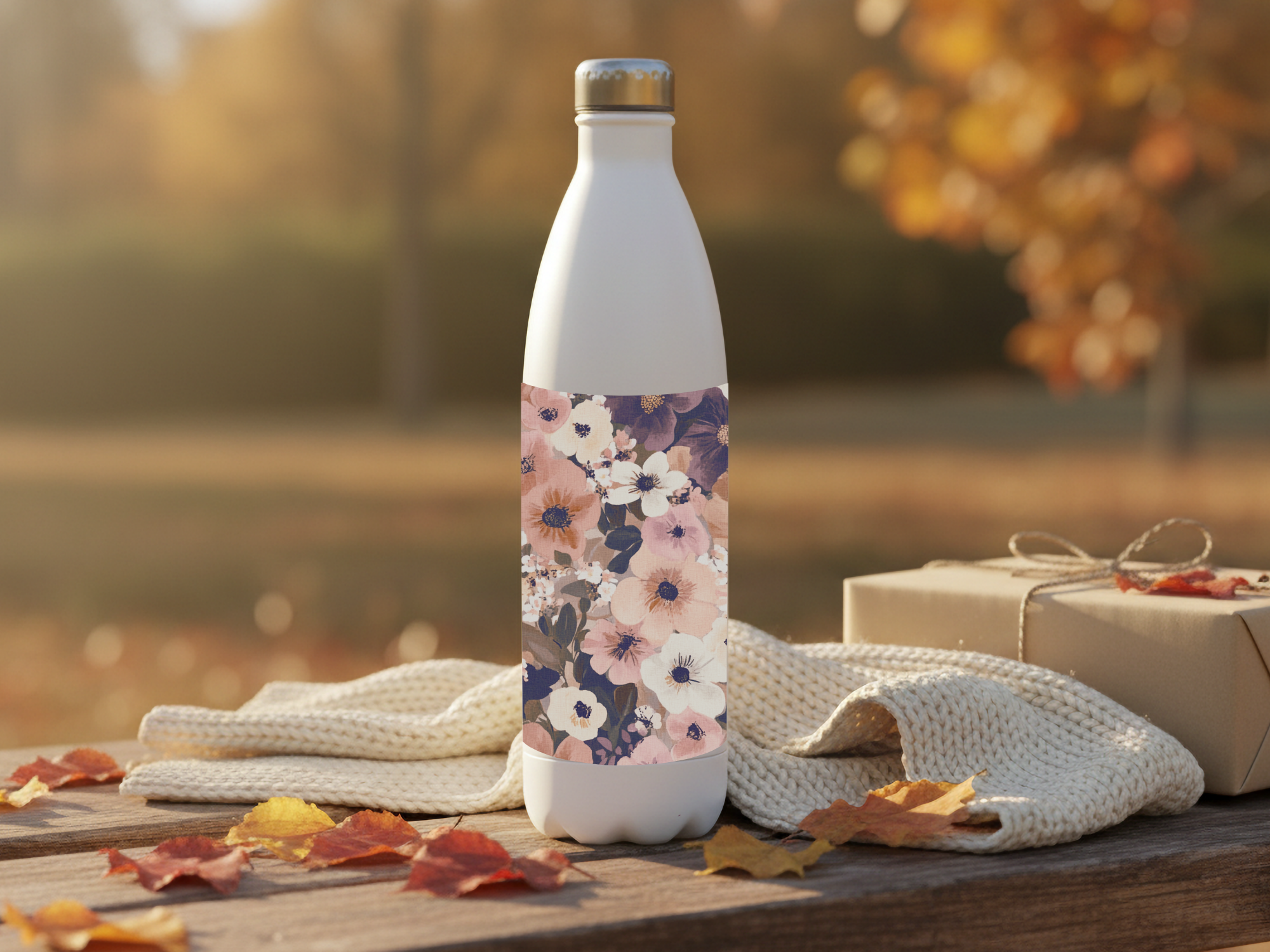 Anemone Stainless Steel Water Bottle Personalized for Garden Arbor Adventures