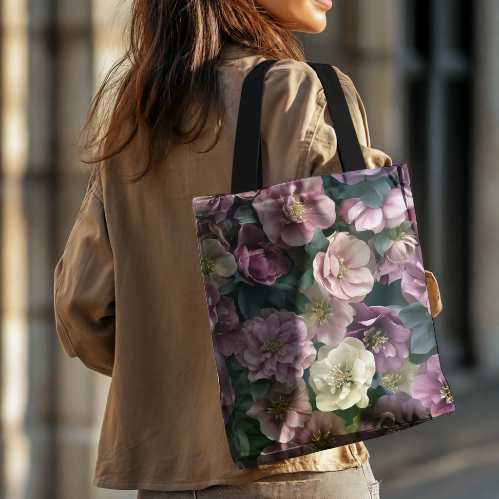 Custom Flower Lover Tote Bag with Personalized Name for Shopping & Everyday Use