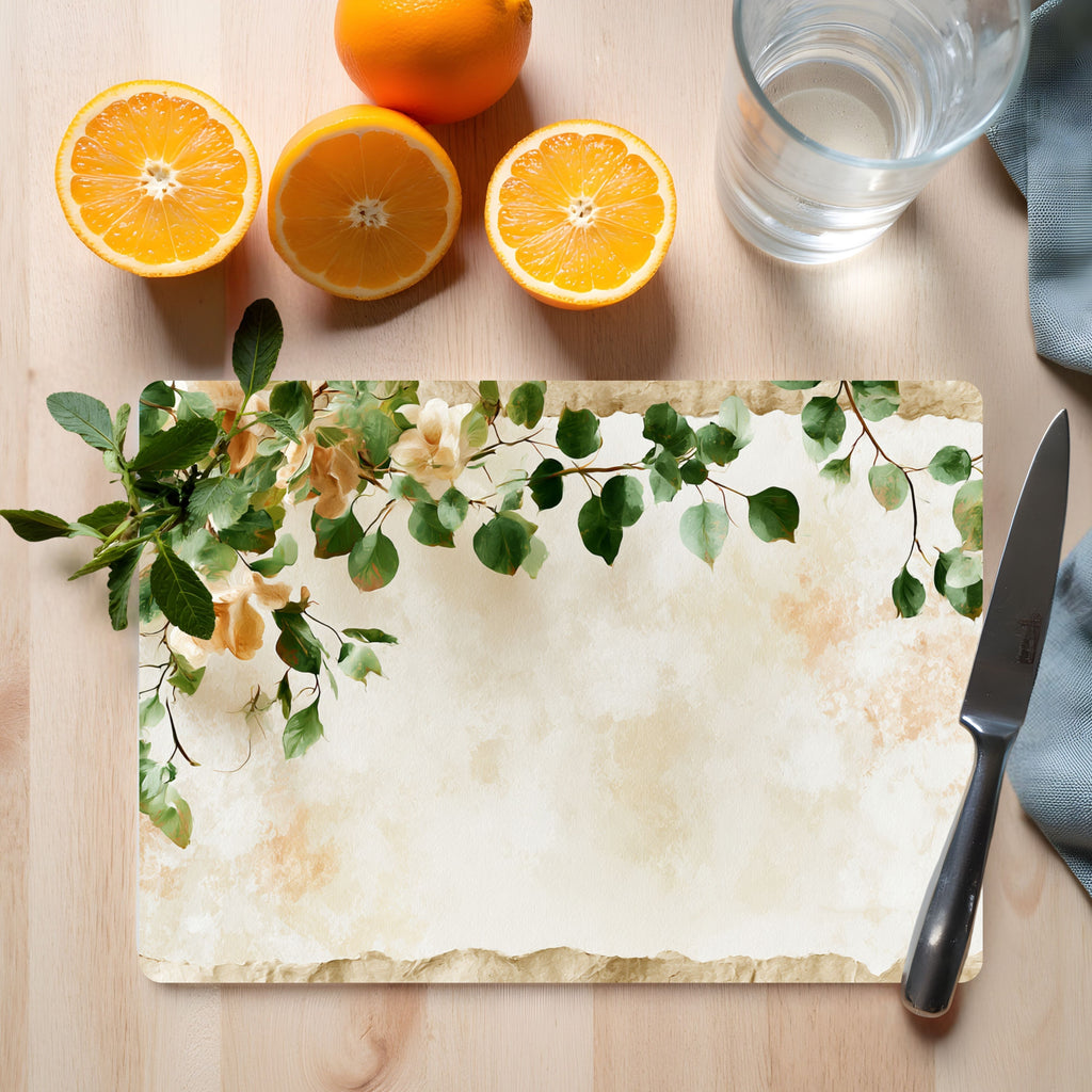 Botanical Garden Glass Cutting Board Personalized for Nature Inspired Homes