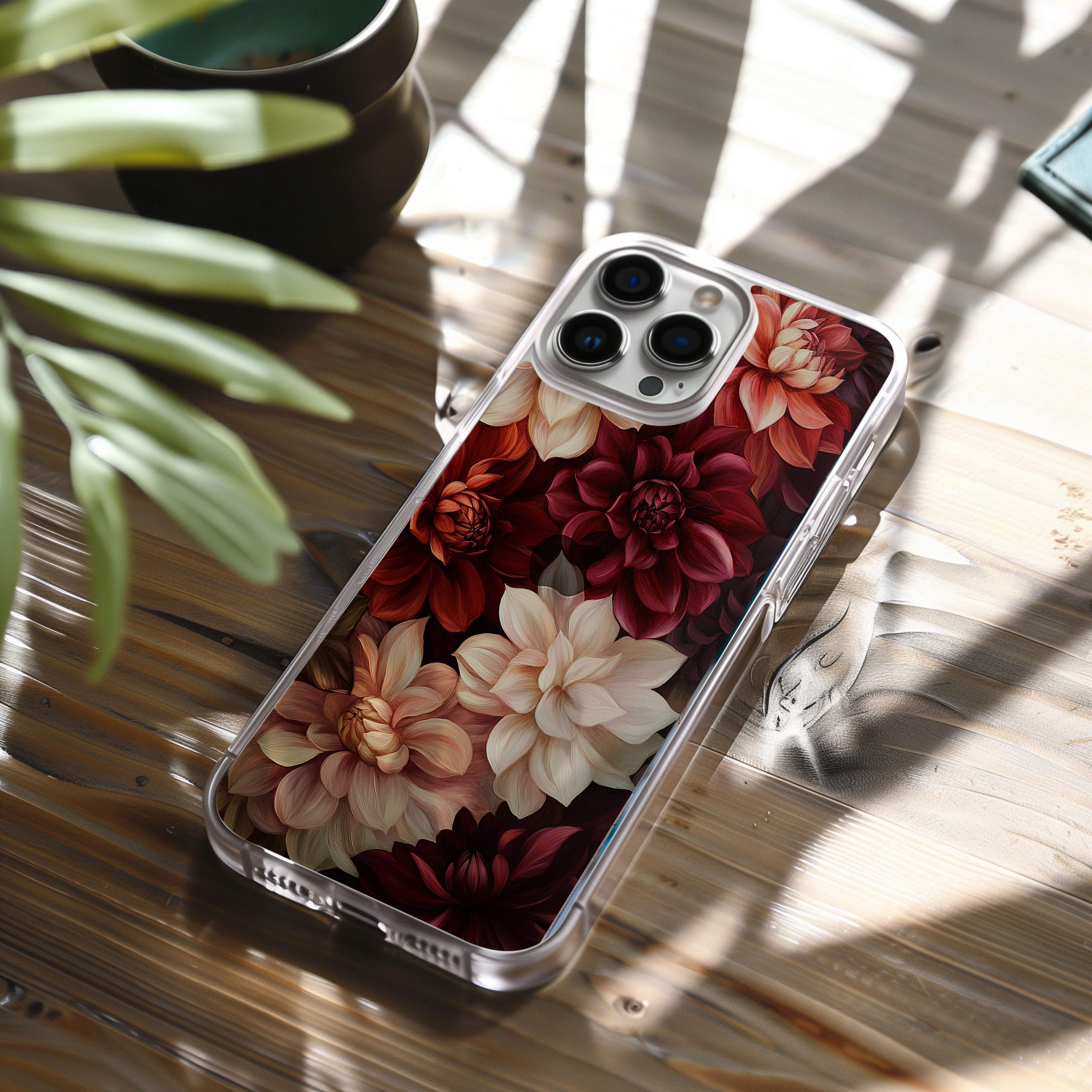 Personalized Floral Symphony iPhone Case with Custom Name