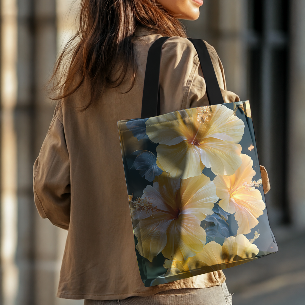 Personalized Floral Market Bag with Custom Name for Shopping, Travel & Daily Use