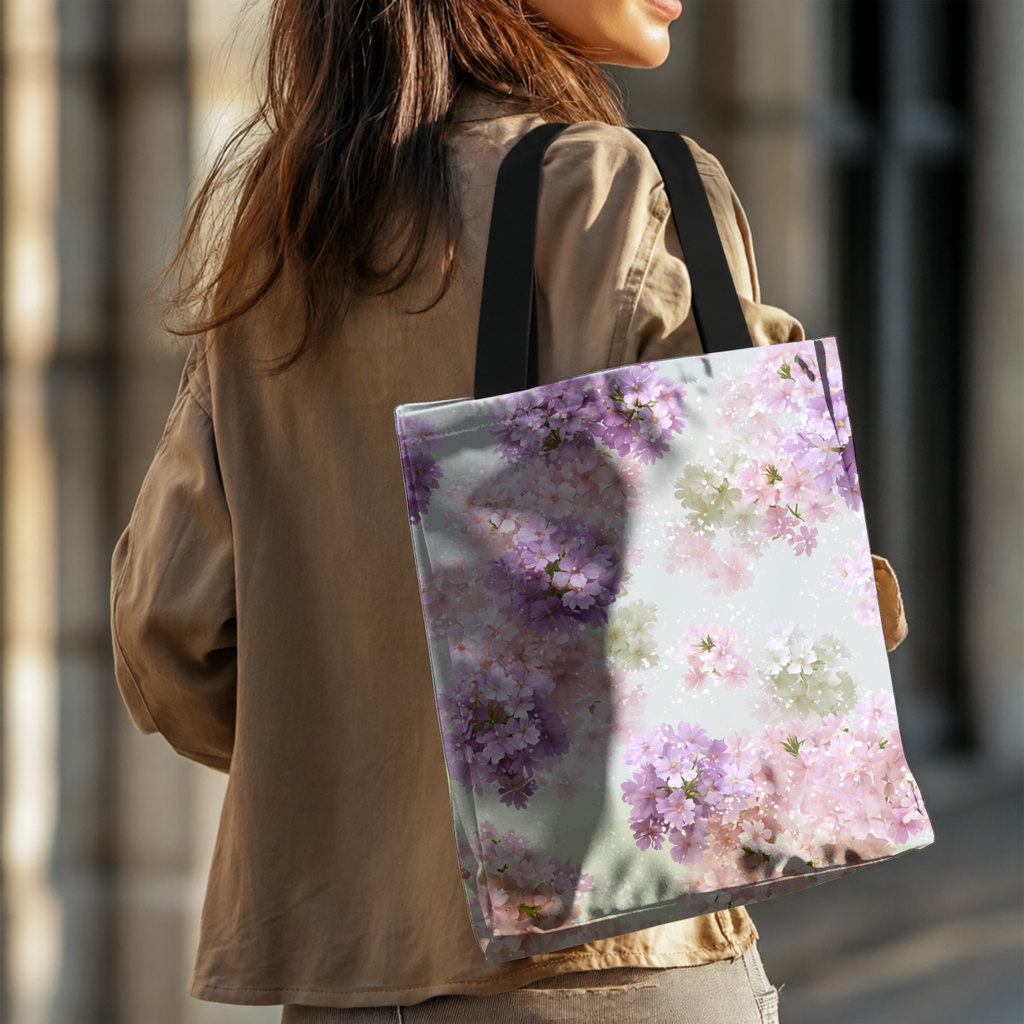 Personalized Botanical Market Tote Bag with Custom Name for Daily Essentials