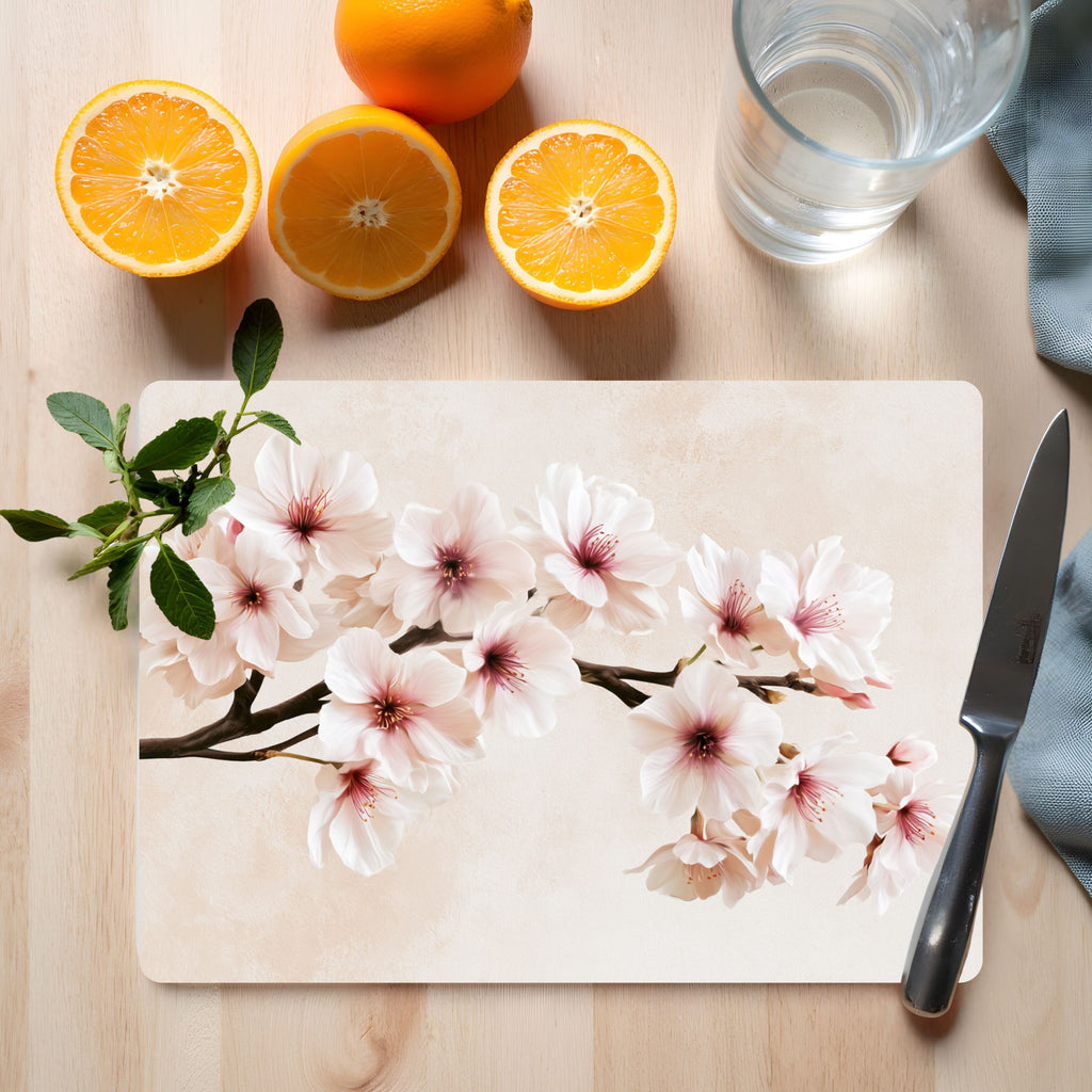 Sakura Blossom Glass Cutting Board Personalized for Serene Kitchen Elegance