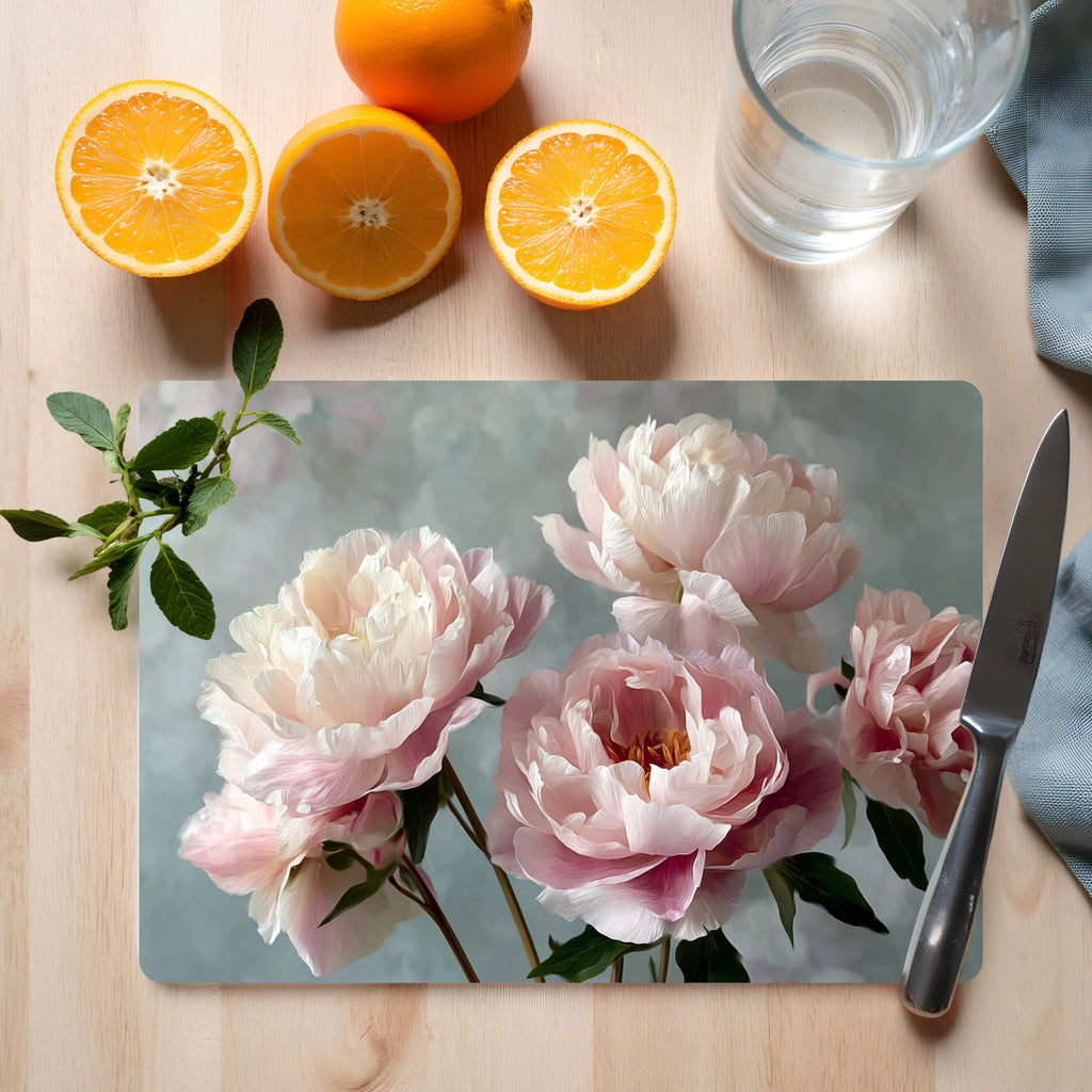 Peony Heritage Glass Cutting Board Personalized for Sophisticated Kitchen Living