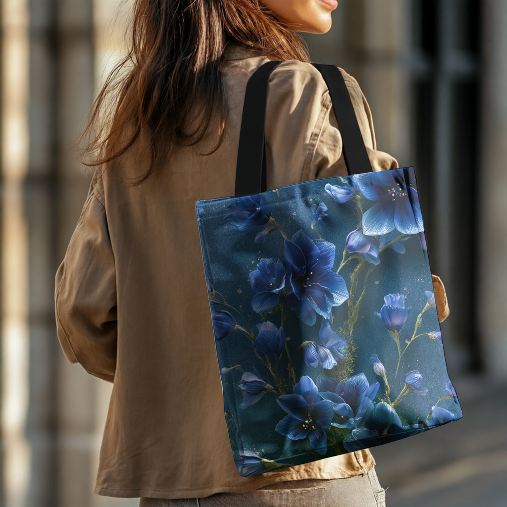 Custom Floral Market Carryall with Personalized Name for Shopping & Travel