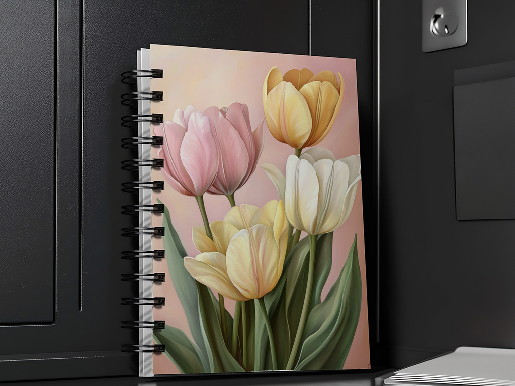 Tulip Spiral Notebook Personalized for Springtime Inspiration Notes