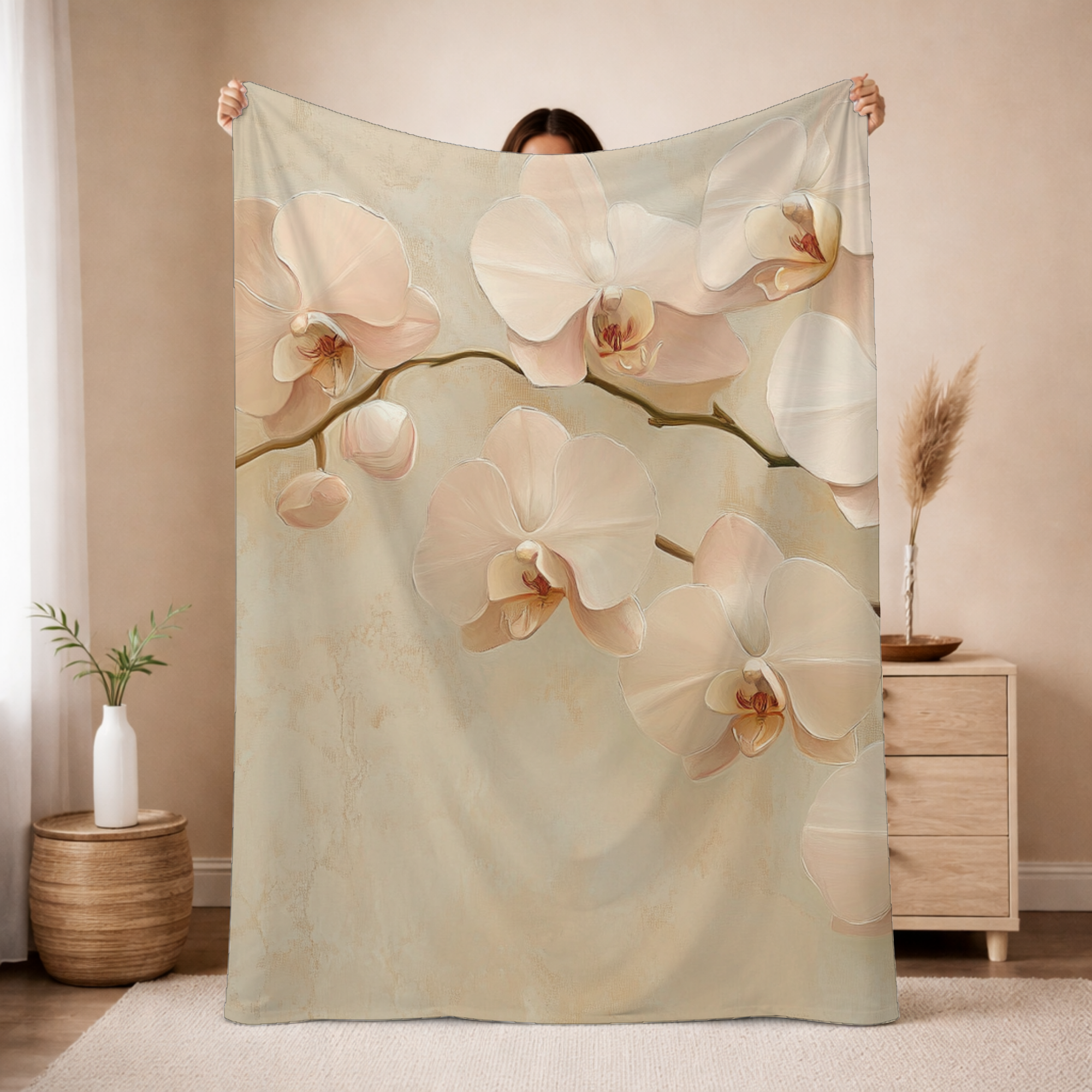 Personalized Garden Mist Sherpa Blanket with Custom Name
