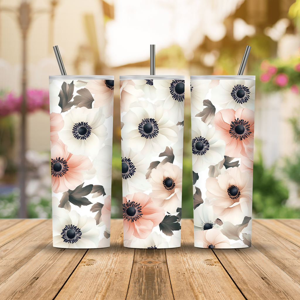 Personalized Meadow Blossom Stainless Steel Tumbler with Custom Name