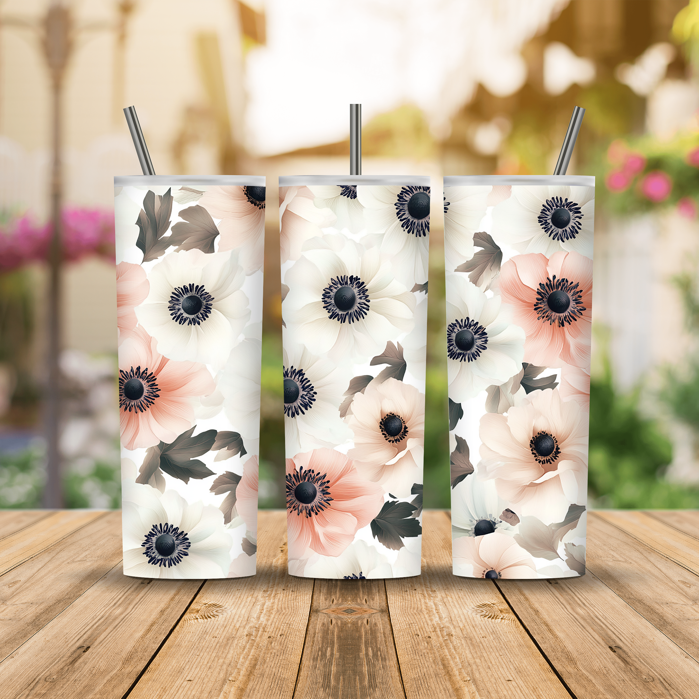 Personalized Meadow Blossom Stainless Steel Tumbler with Custom Name
