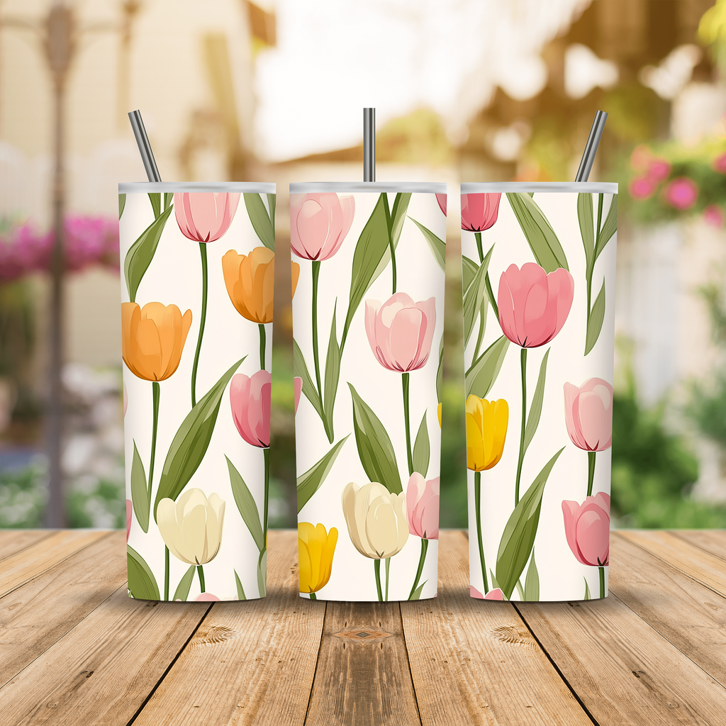 Personalized Floral Haven Stainless Steel Tumbler with Custom Name