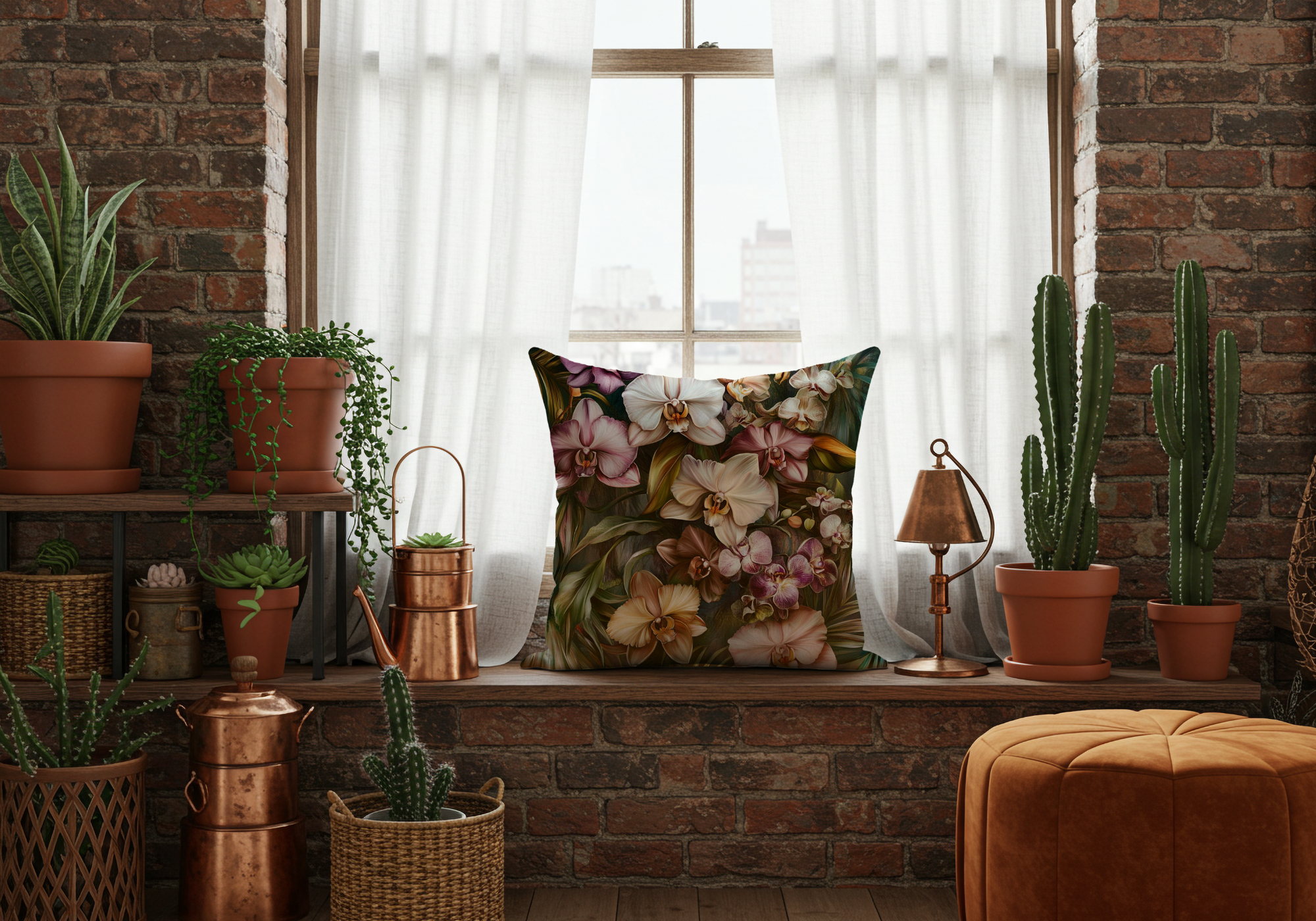 Personalized Mix Orchid Enclave Pillow with Custom Name