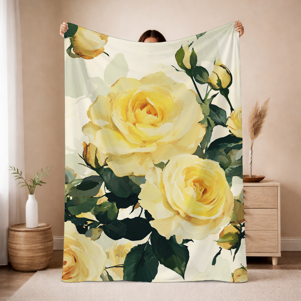 Personalized Bloom Trail Sherpa Blanket with Custom Name