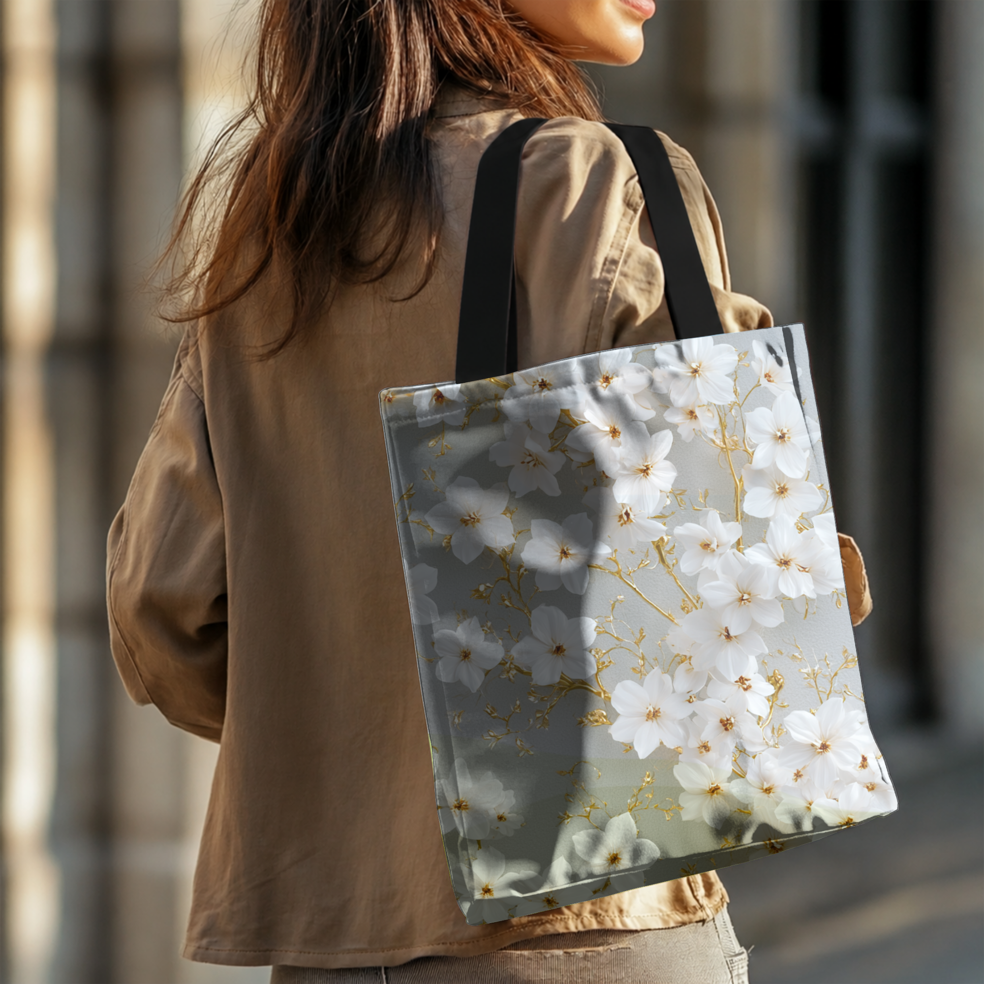 Personalized Nature Inspired Tote Bag with Custom Name for Shopping & Daily Use