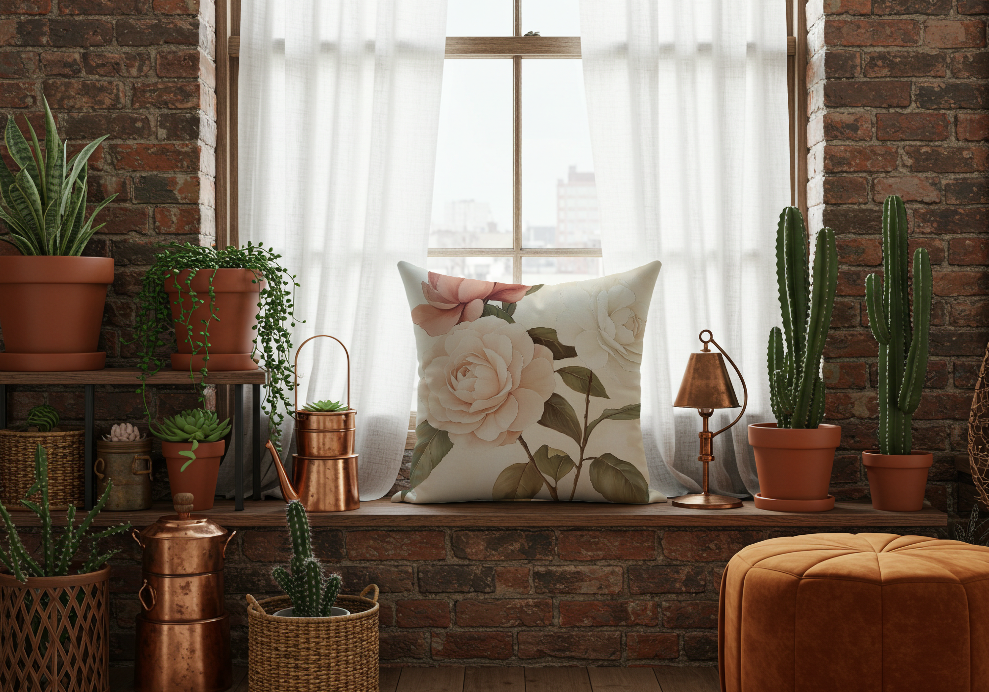 Personalized Camellia Manor Pillow with Custom Name