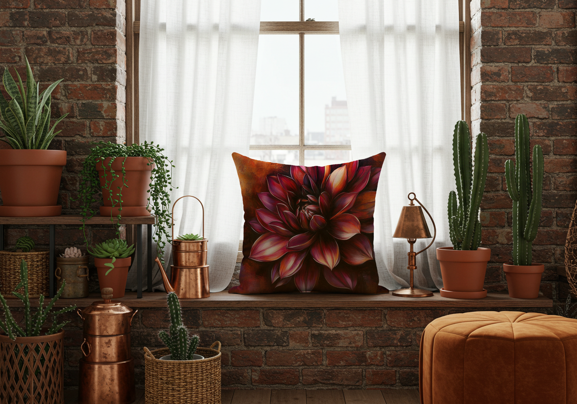 Personalized Dahlia Retreat Pillow with Custom Name