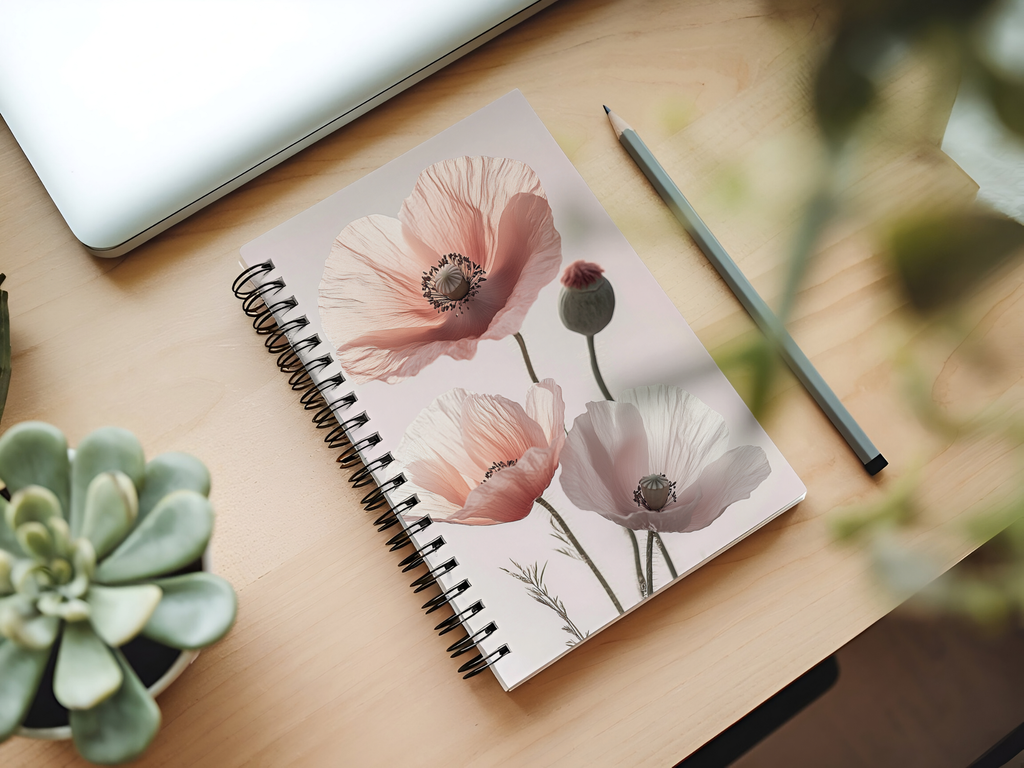 Poppy Spiral Notebook Personalized for Meadow Blossom Adventures