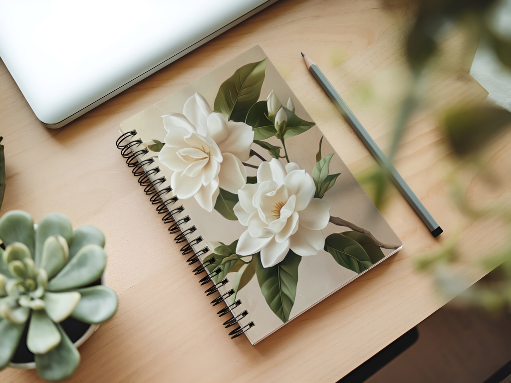 Magnolia Spiral Notebook Personalized for Garden Estate Musings