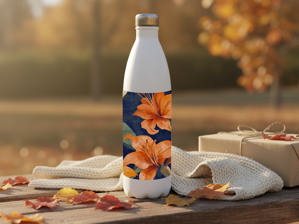 Asiatic Lily Stainless Steel Water Bottle Personalized for Conservatory Day Outings