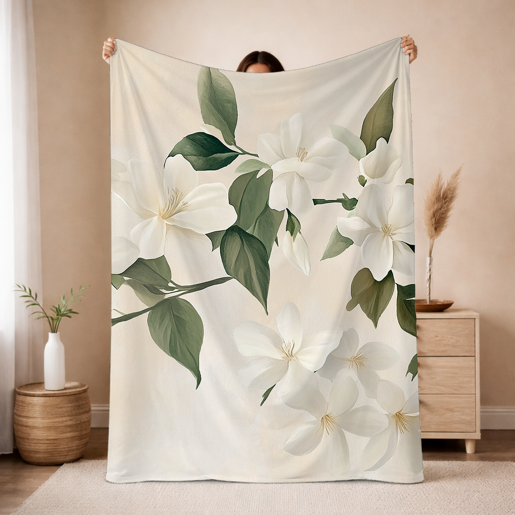 Personalized Garden Retreat Sherpa Blanket with Custom Name