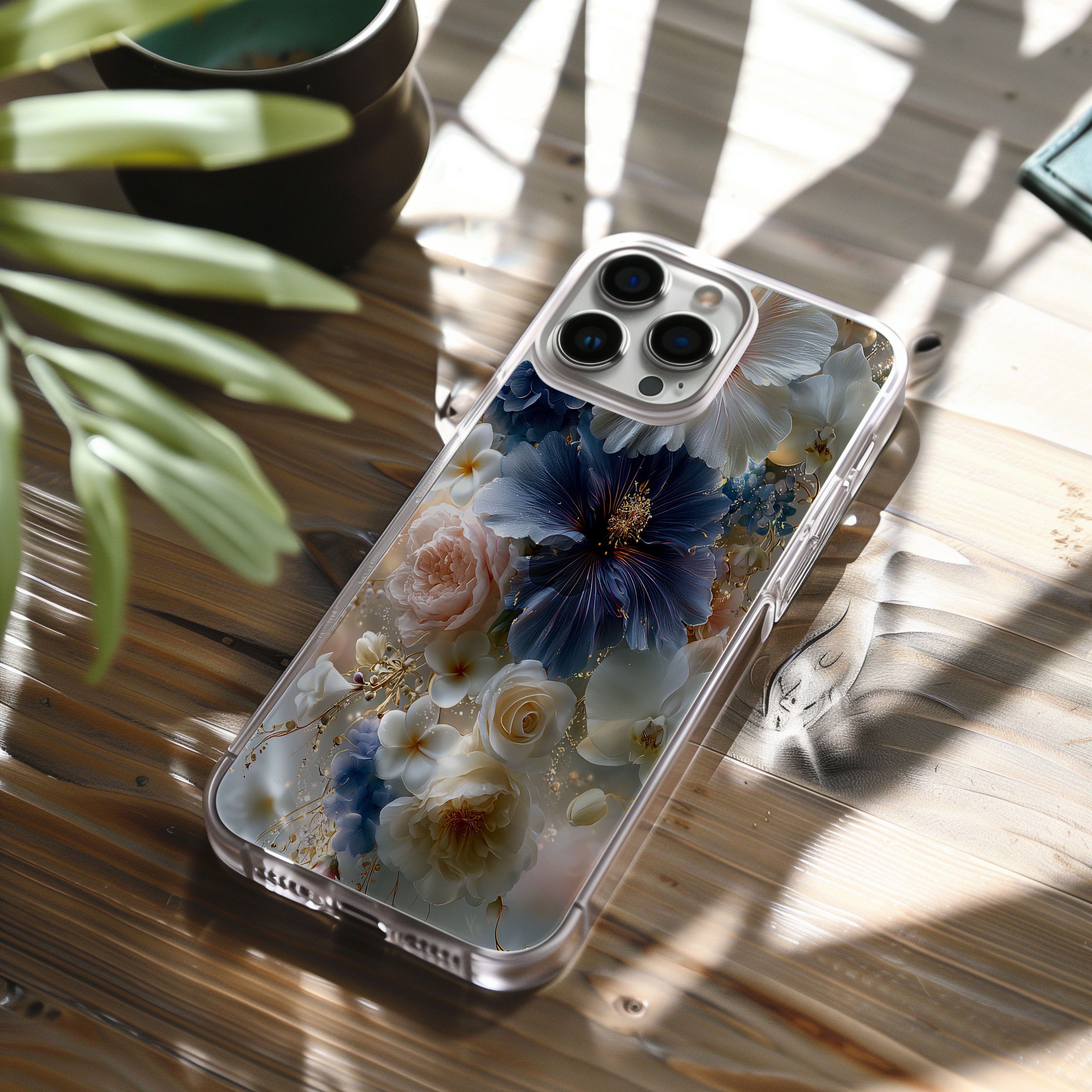 Personalized Floral Harmony iPhone Case with Custom Name & Botanical Art Cover