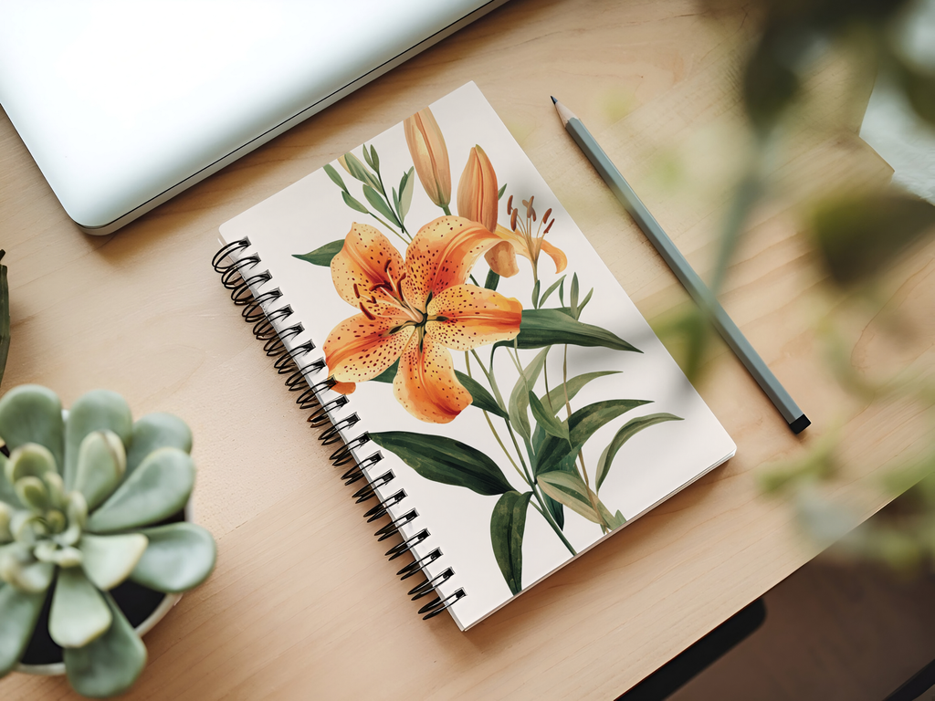 Tiger Lily Spiral Notebook Personalized for Wildflower Trail Records