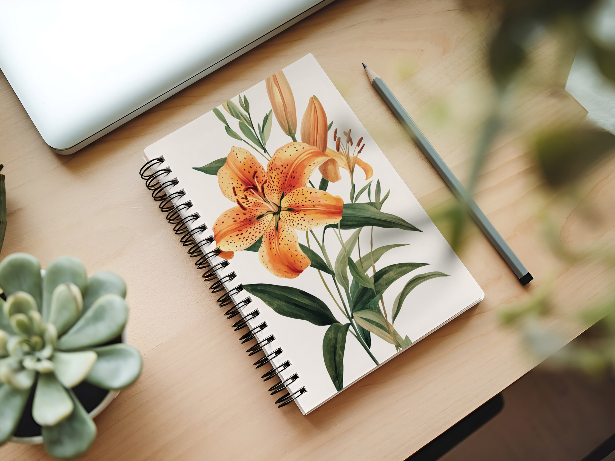 Tiger Lily Spiral Notebook Personalized for Wildflower Trail Records