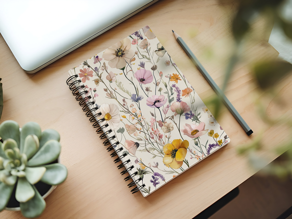 Wildflower Spiral Notebook Personalized for Meadow Memory Keeping