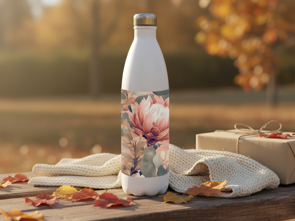 Protea Stainless Steel Water Bottle Personalized for Coastal Bloom Expeditions
