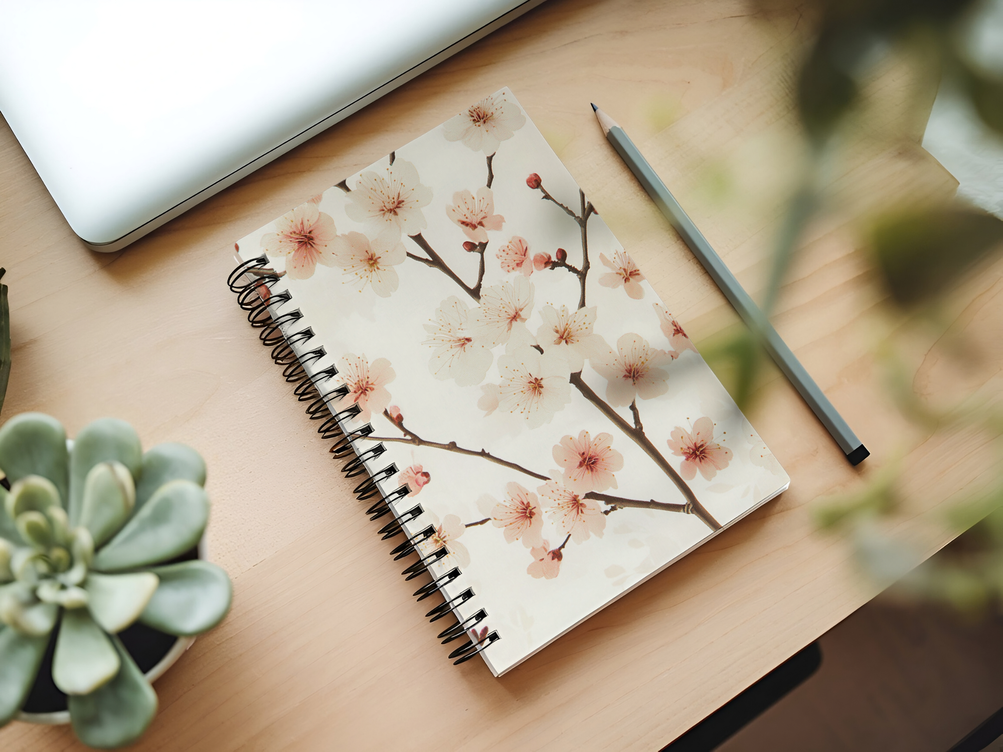 Cherry Blossom Spiral Notebook Personalized for Sakura Season Memories