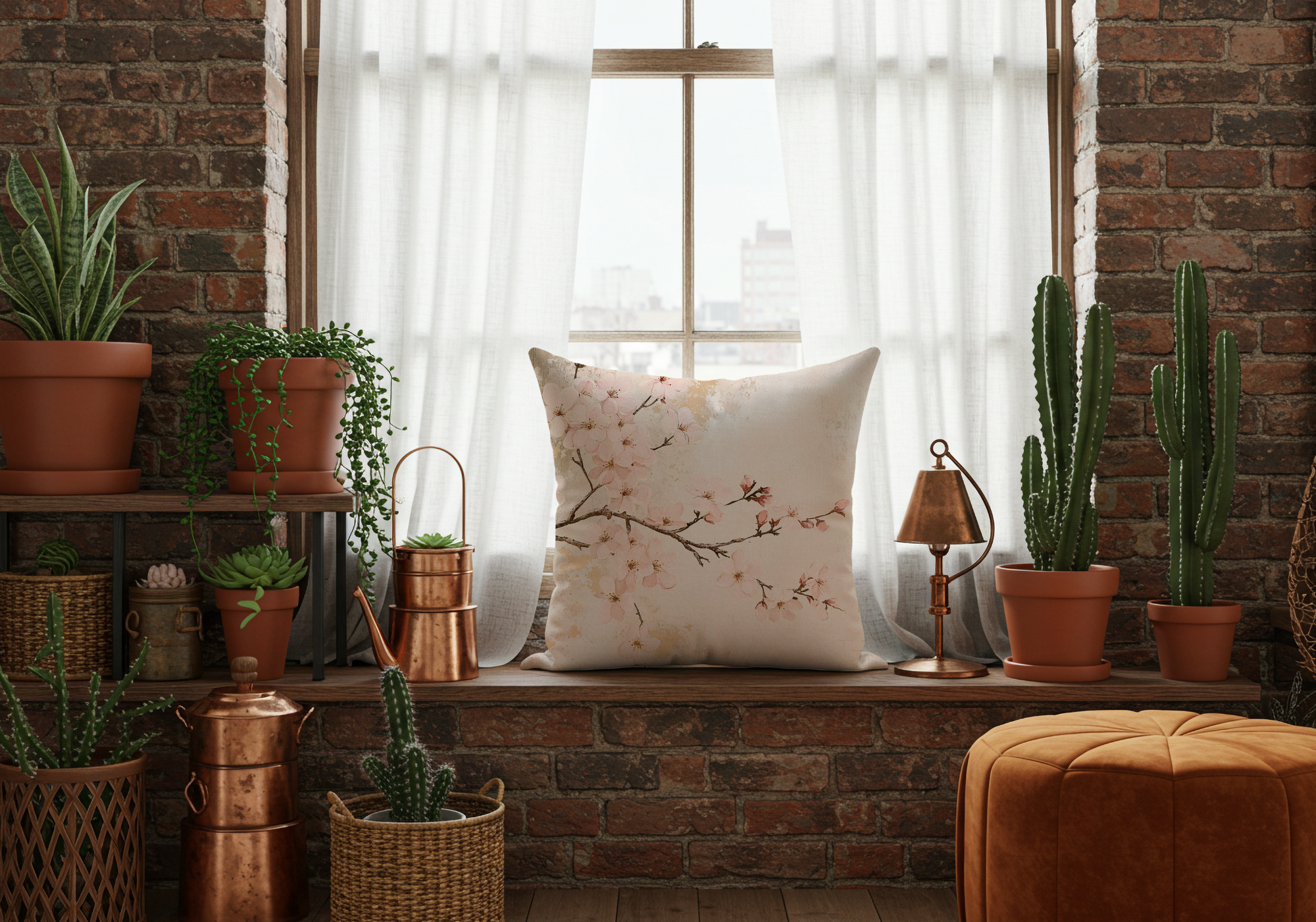 Personalized Sakura Blossom Estate Pillow with Custom Name