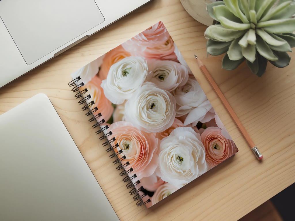 Ranunculus Spiral Notebook Personalized for Petal Layer Inspirations