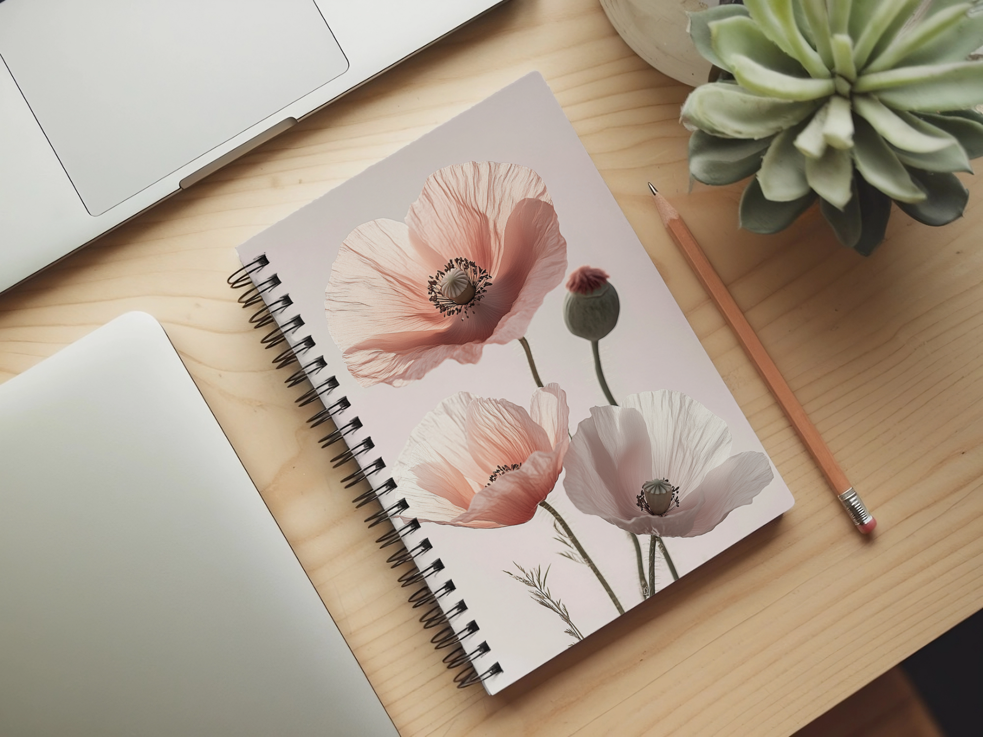 Poppy Spiral Notebook Personalized for Meadow Blossom Adventures