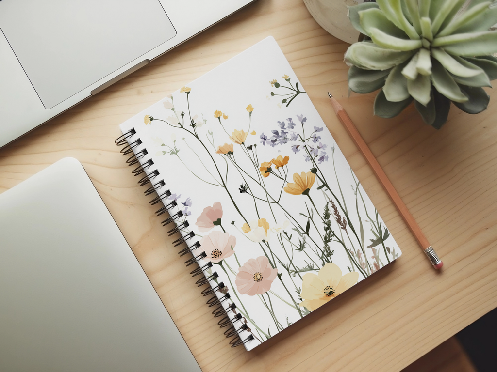 Wildflower Spiral Notebook Personalized for Countryside Story Writing