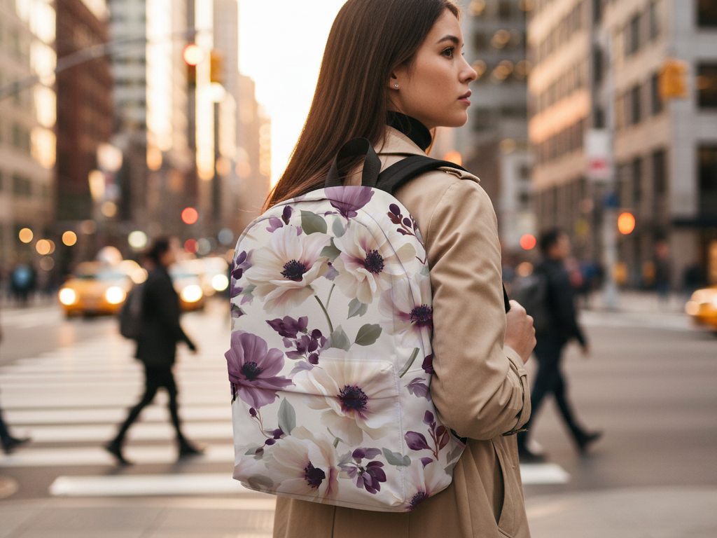 Custom Garden Bloom Backpack with Personalized Text for Daily Use