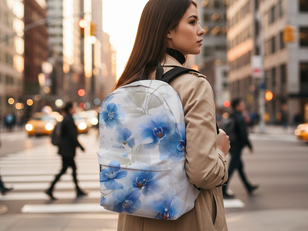 Personalized Botanical Travel Backpack with Custom Name