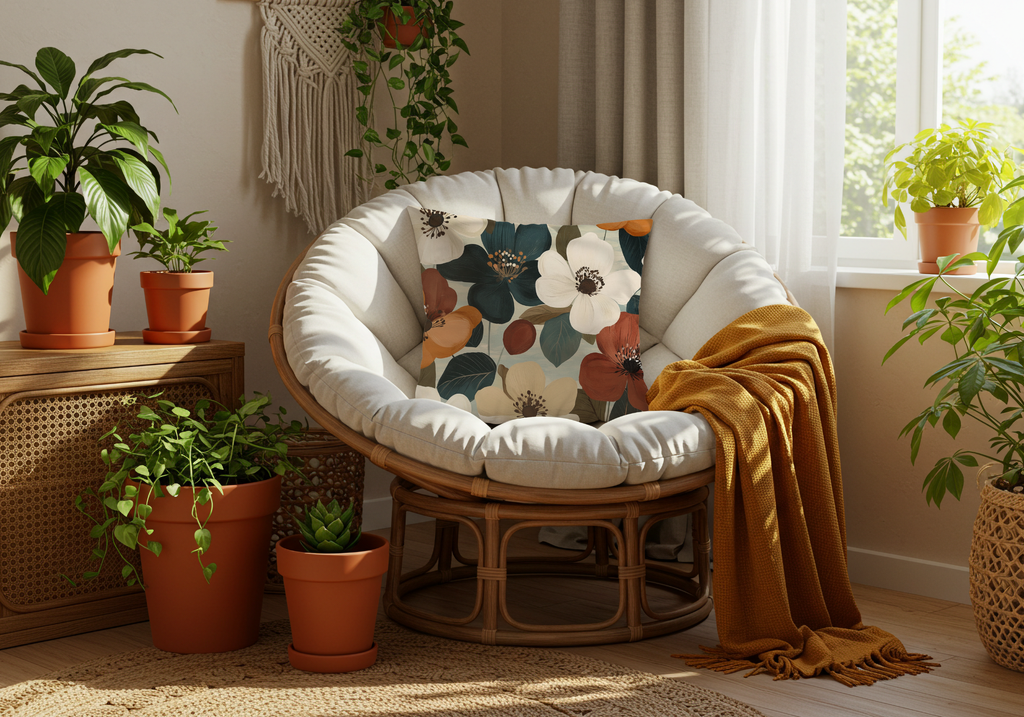 Personalized Anemone Bloom Pillow with Custom Name