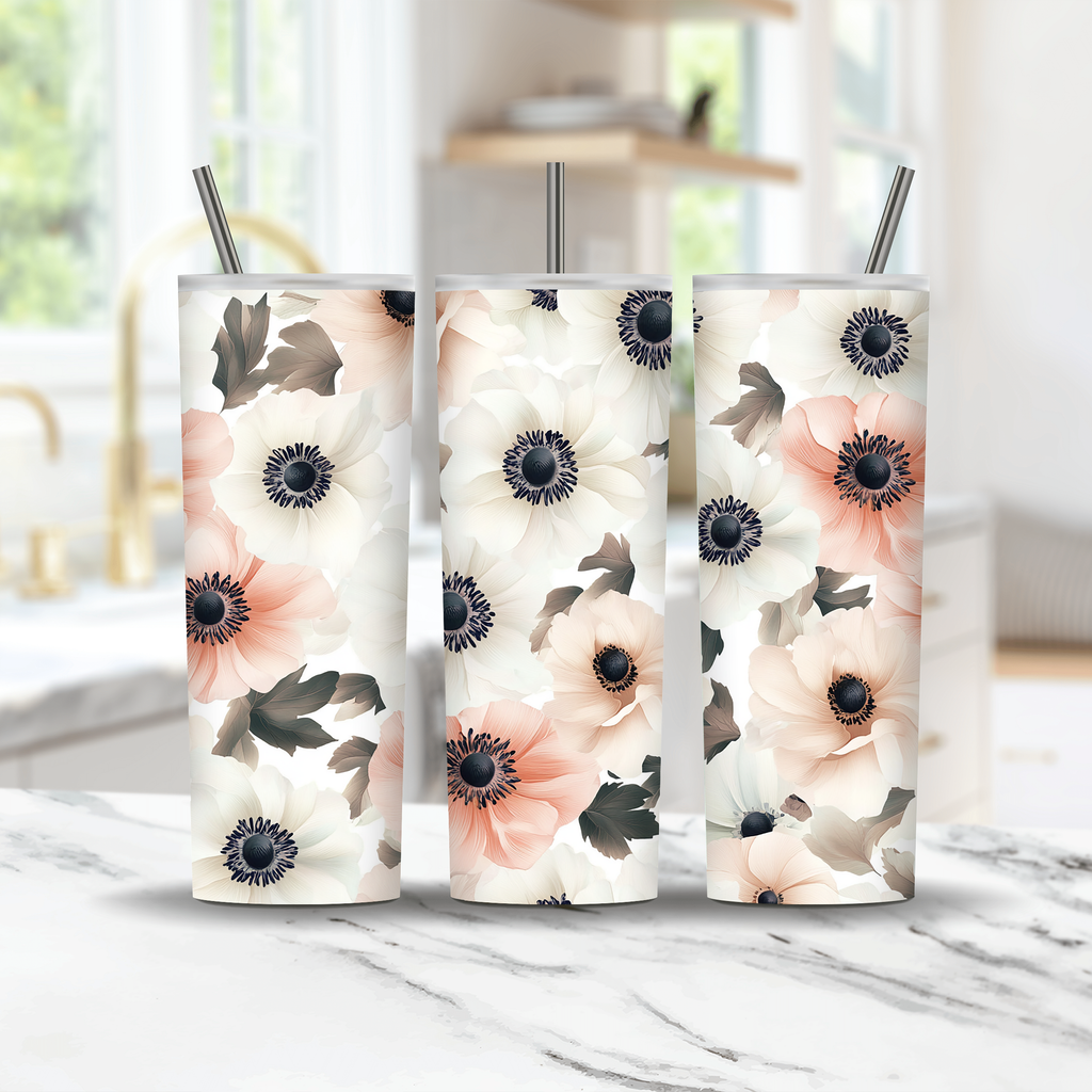 Personalized Meadow Blossom Stainless Steel Tumbler with Custom Name