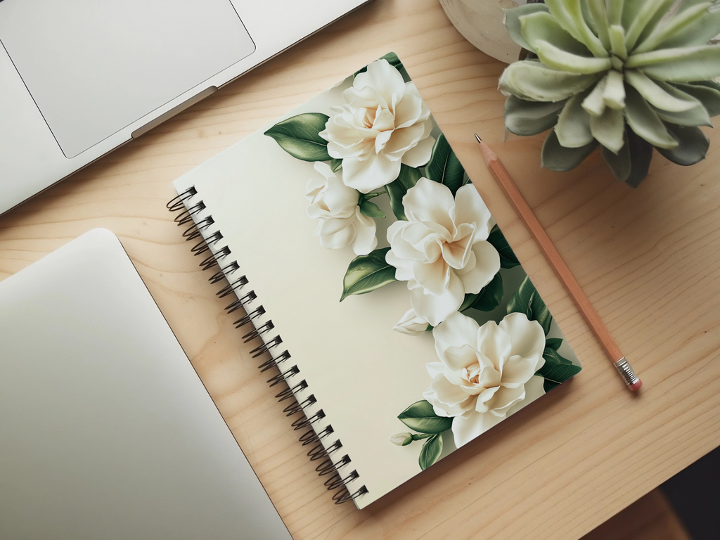 Camellia Spiral Notebook Personalized for Heritage Garden Reflections