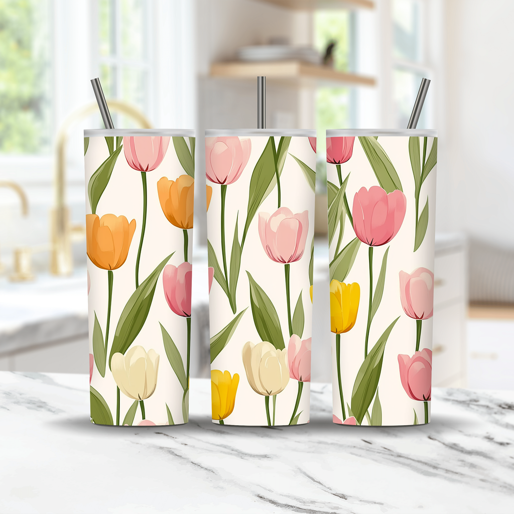 Personalized Floral Haven Stainless Steel Tumbler with Custom Name