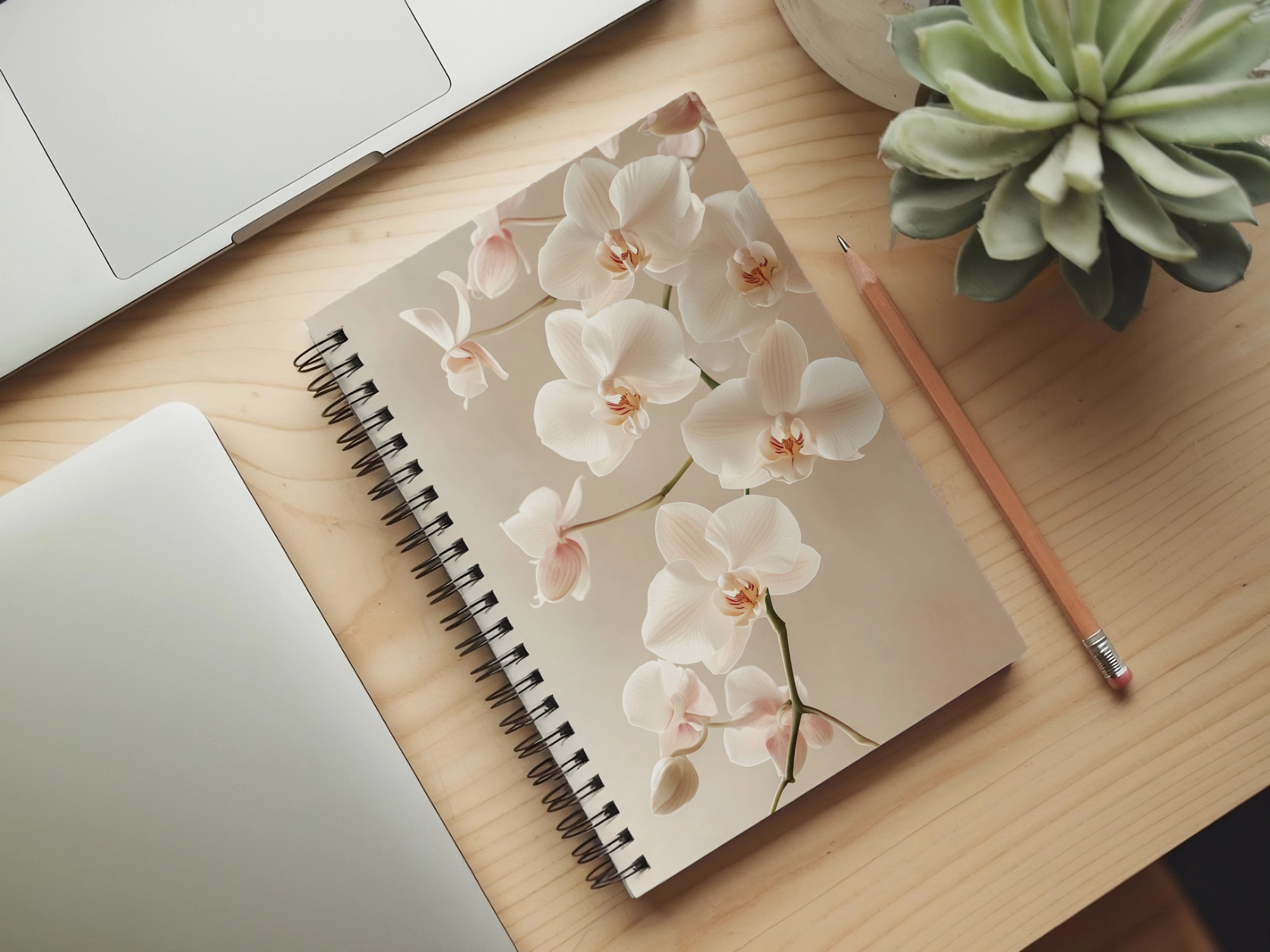 Orchid Spiral Notebook Personalized for Glasshouse Bloom Records