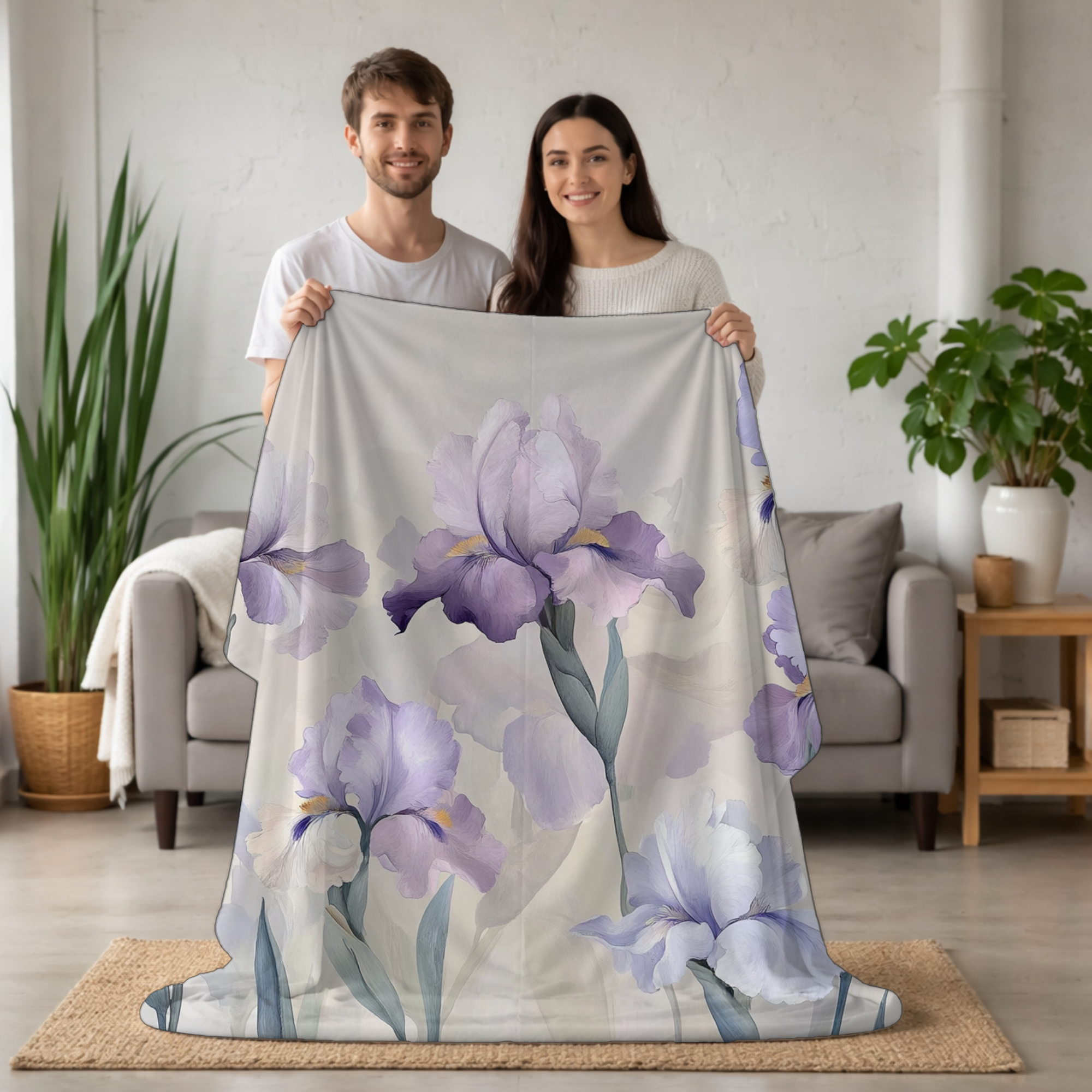 Personalized Daisy Haven Sherpa Blanket with Custom Name