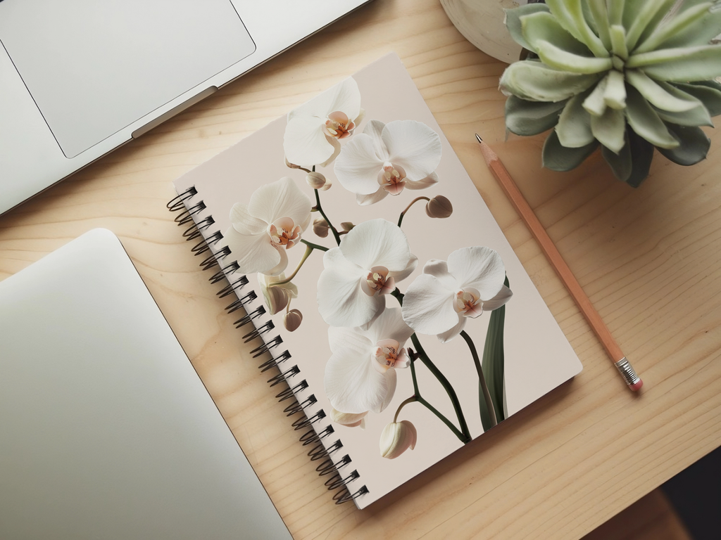 Orchid Spiral Notebook Personalized for Conservatory Inspiration Journals