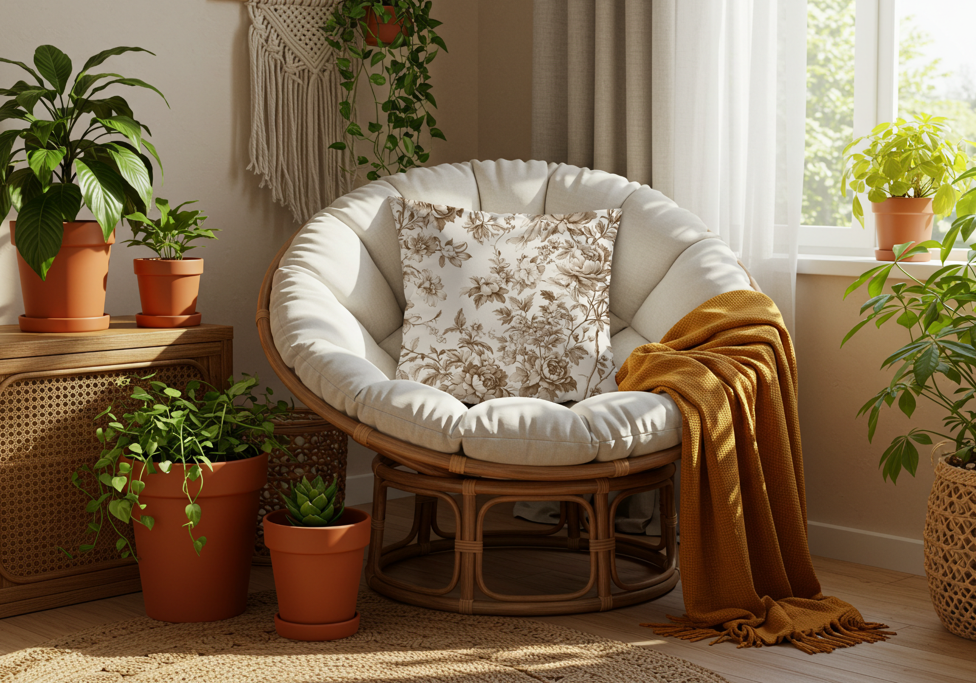 Personalized Vintage Toile Garden Pillow with Custom Name