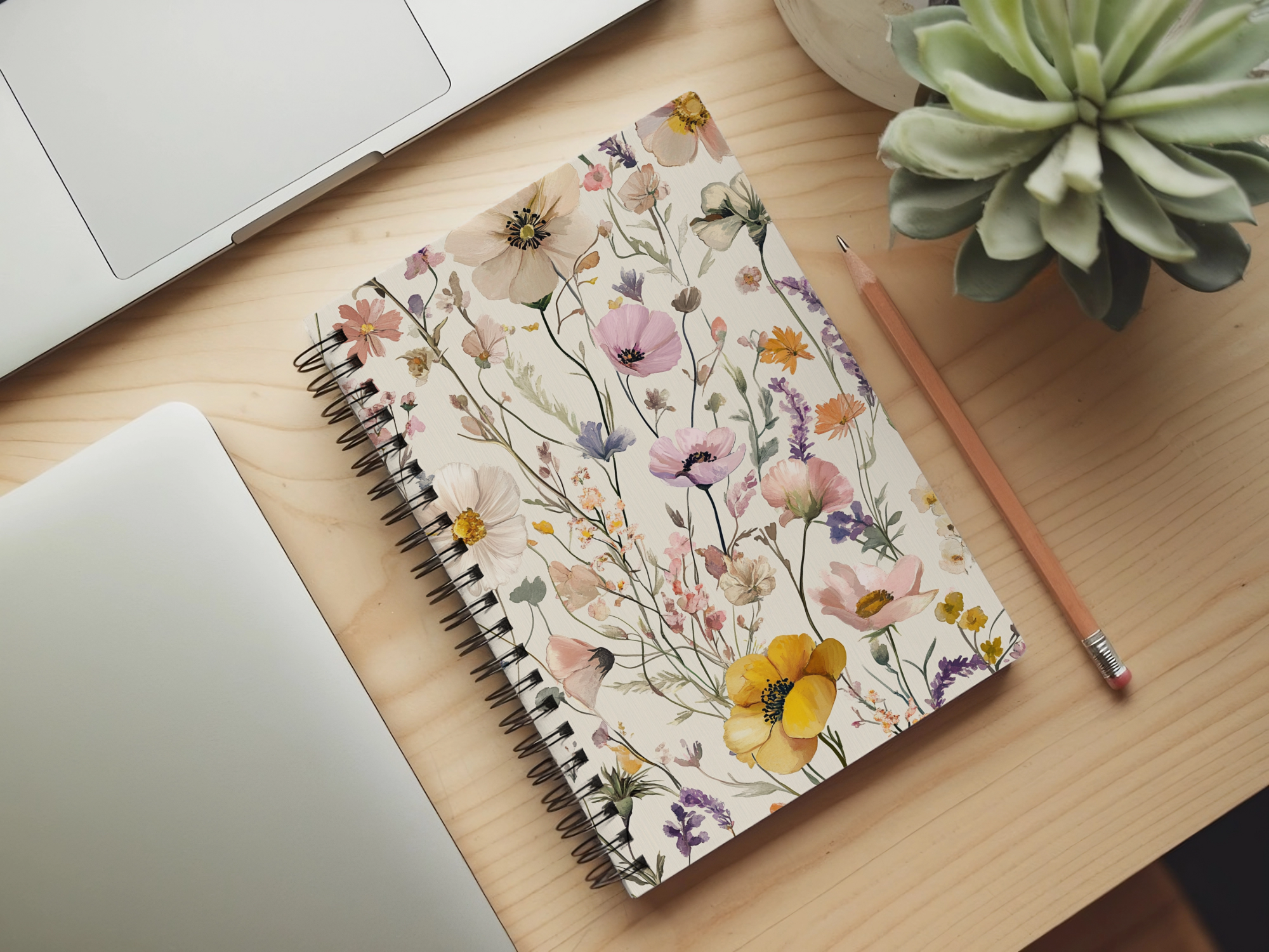 Wildflower Spiral Notebook Personalized for Meadow Memory Keeping