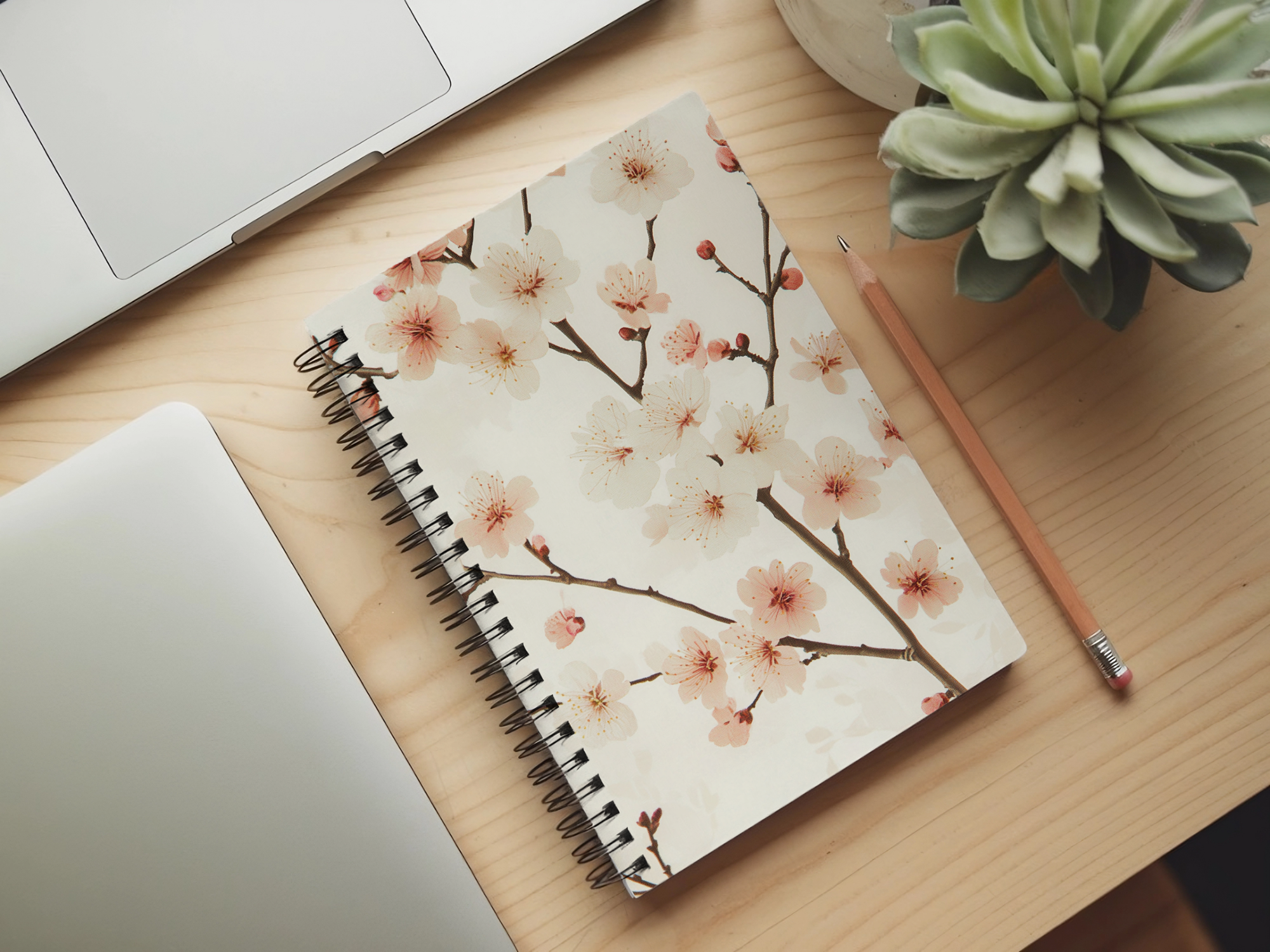 Cherry Blossom Spiral Notebook Personalized for Sakura Season Memories