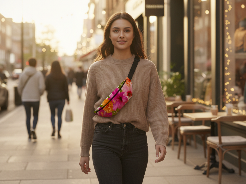 Personalized Floral Trek Pouch with Custom Name