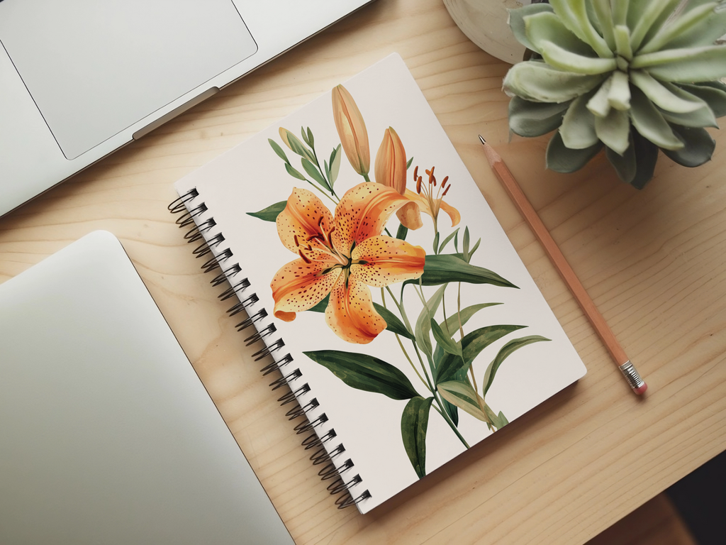 Tiger Lily Spiral Notebook Personalized for Wildflower Trail Records
